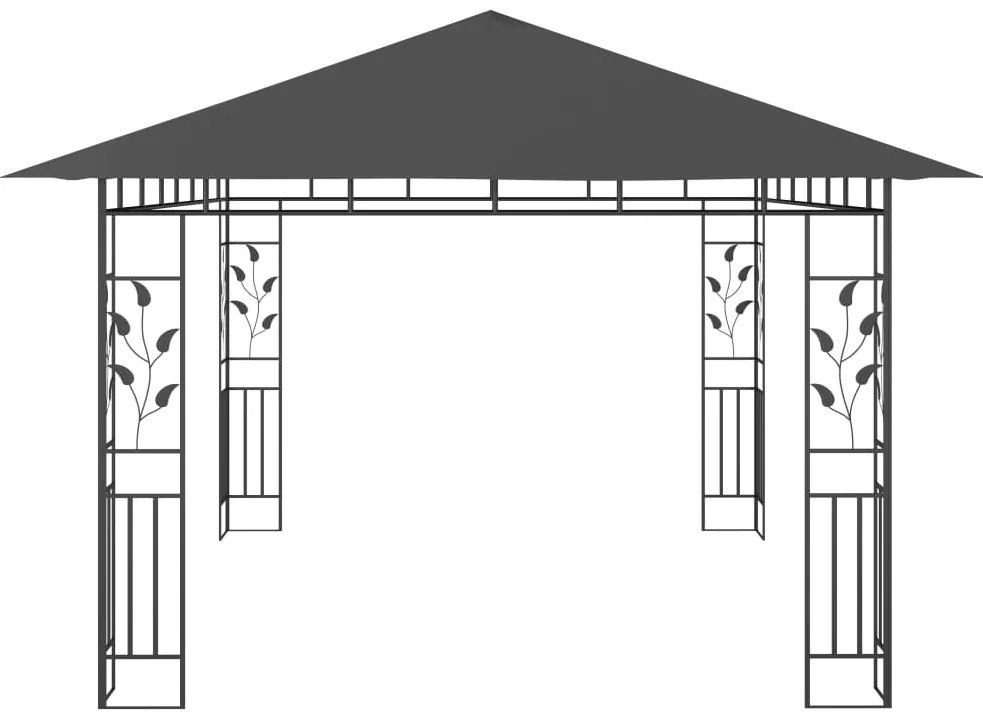 Gazebo com rede mosquiteira 4x3x2,73 m 180 g/m² antracite