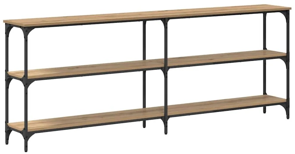 mesa de console Carvalho Artesanal 200x29x75 cm Madeira Técnica