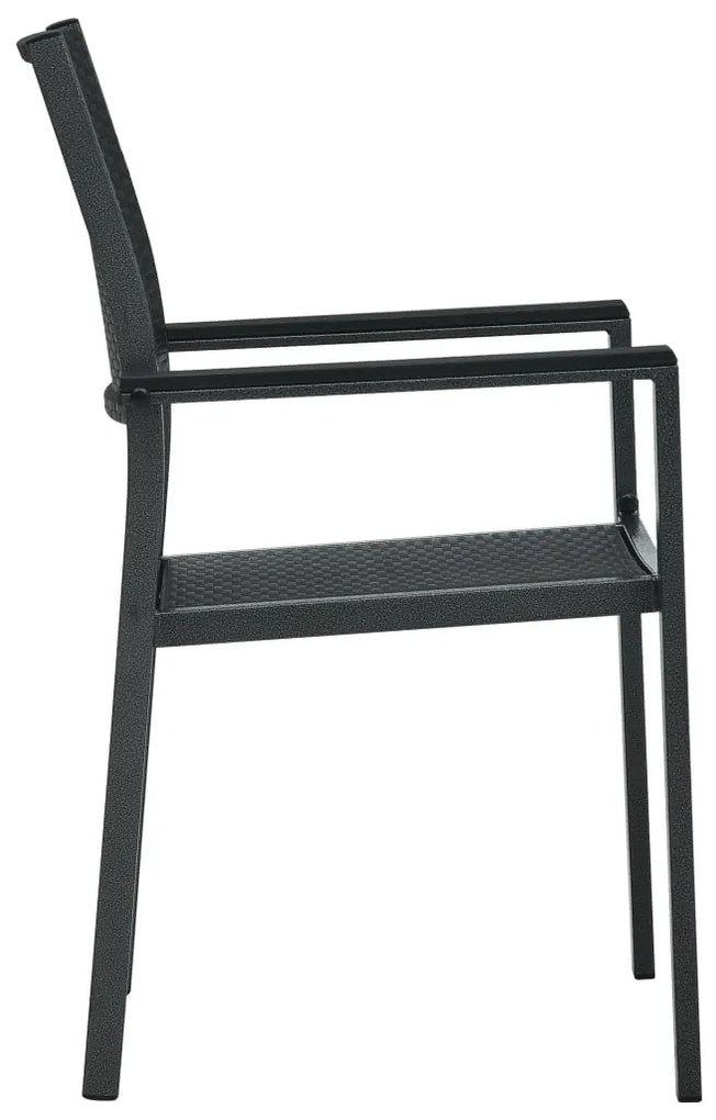 Cadeiras jardim 2 pcs plástico preto aspeto vime