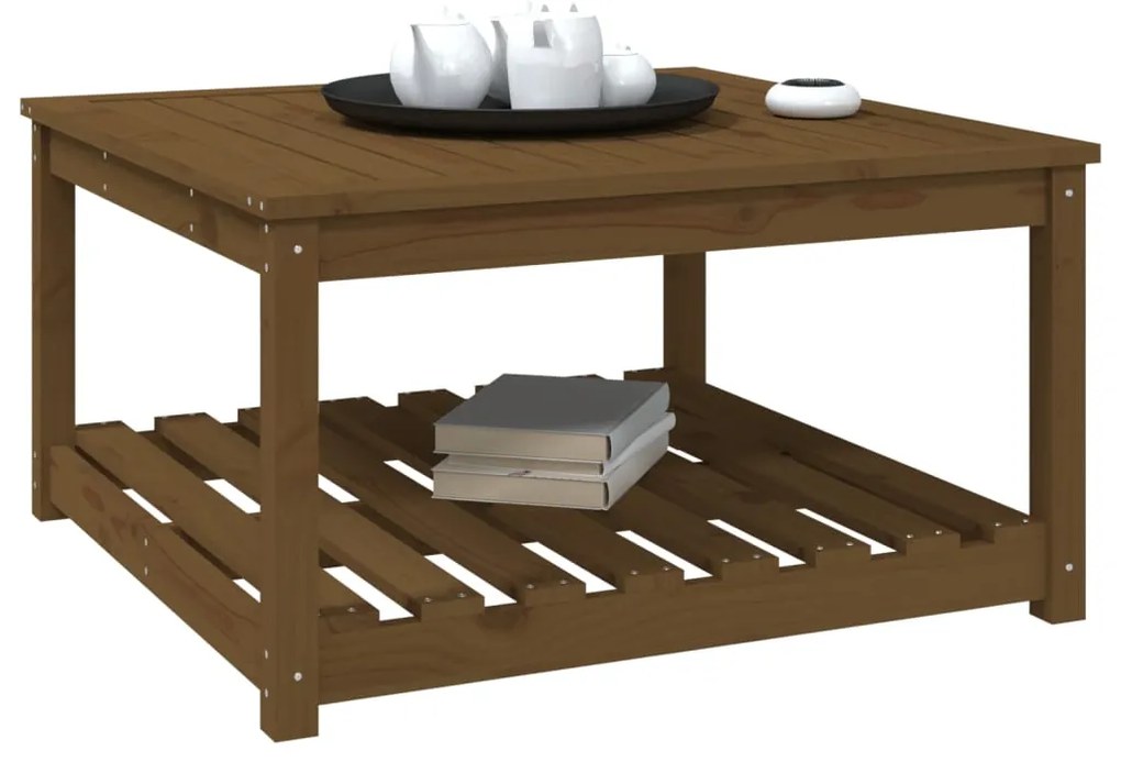 Mesa de jardim 82,5x82,5x45 cm pinho maciço castanho-mel
