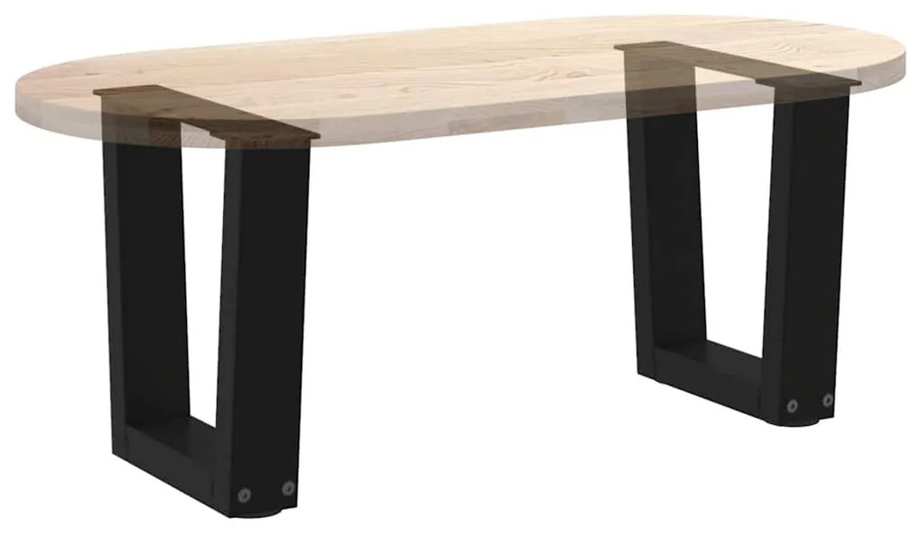 Pés para mesa de centro em V, 2 peças, preto, 40x(30-31,3) cm, aço