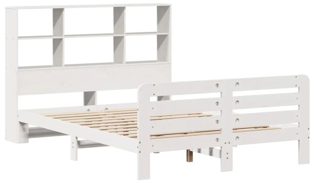 Cama sem colchão 160x200 cm madeira de pinho maciça branco