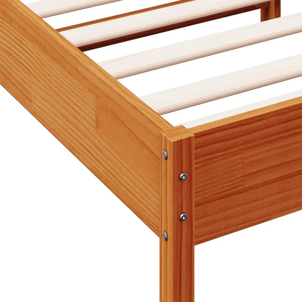 Cama sem colchão 90x200 cm pinho maciço castanho-mel