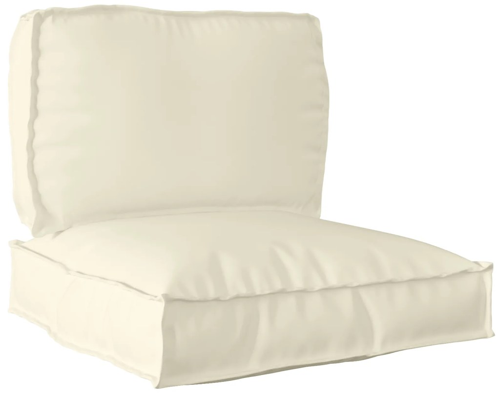 vidaXL Conjunto de Almofadas para Palete 2 pcs Creme 70 x 70 x 12 cm