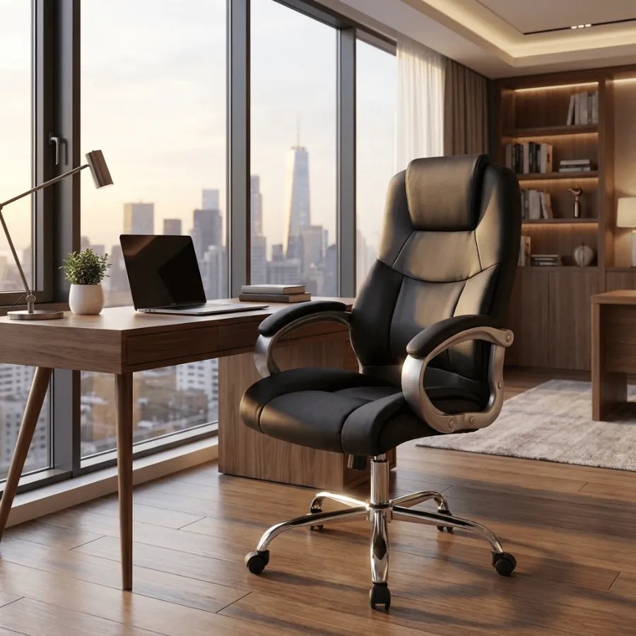 Cadeira de Escritório BIG Apollo Couro Sintético Preto