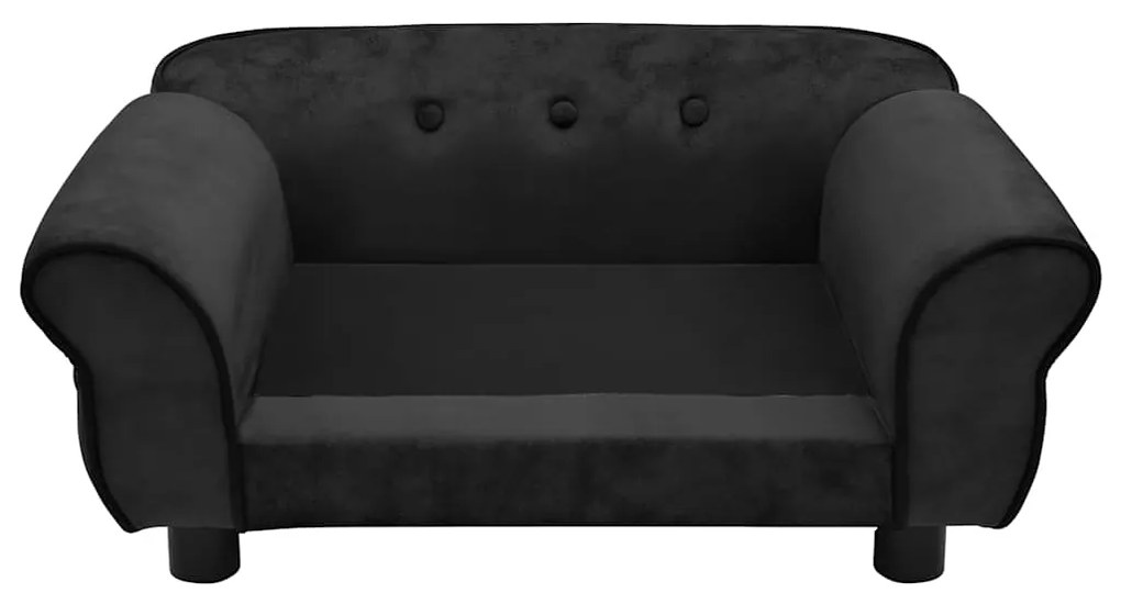 Sofá para cães 72x45x30 cm pelúcia preto