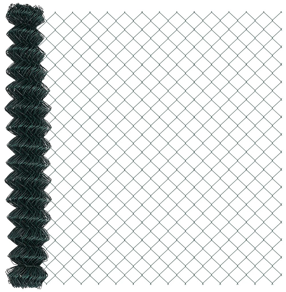 Cerca de Cadeia Conjunto de 2 Verde Aço galvanizado 1,5 x 25 m