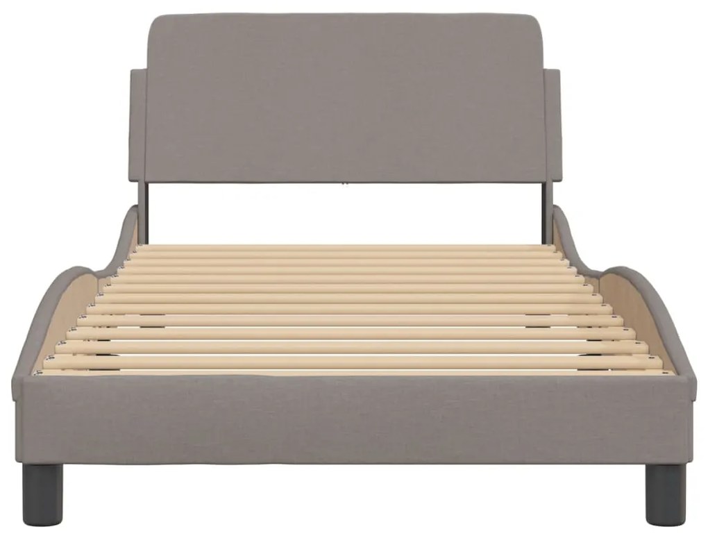 Estrutura cama sem colchão 100x200 cm tecido cinza-acastanhado