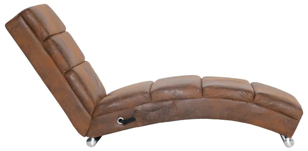 Chaise Longue Massimo com Massagens e Aquecimento em Camurça Artificia