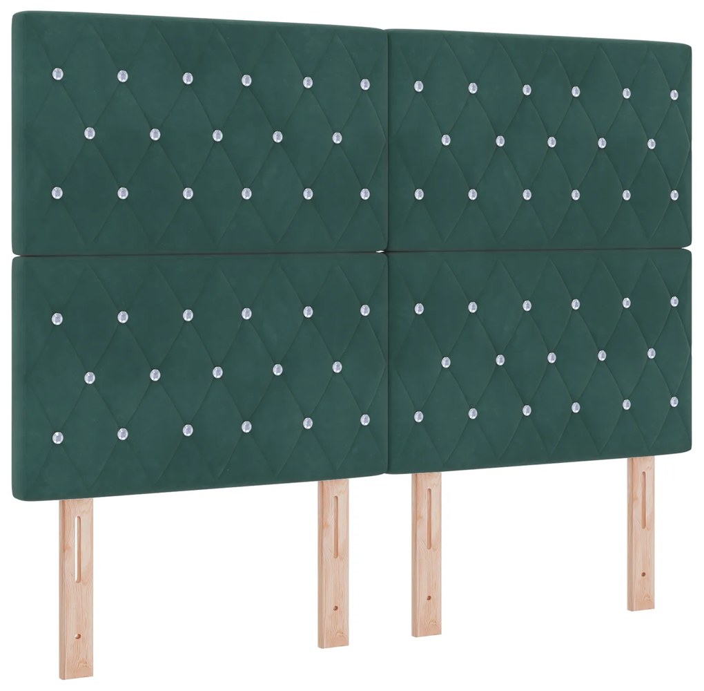 Cama vidaXL Verde Escuro 160x200 cm Veludo