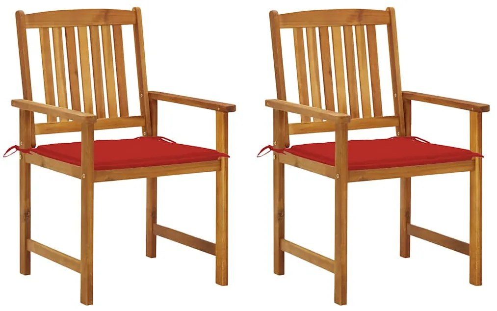 Cadeiras de jardim com almofadões 2 pcs acácia maciça