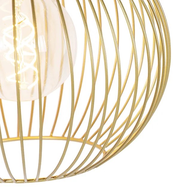 Candeeiro de suspensão design dourado - Wire Whisk Design