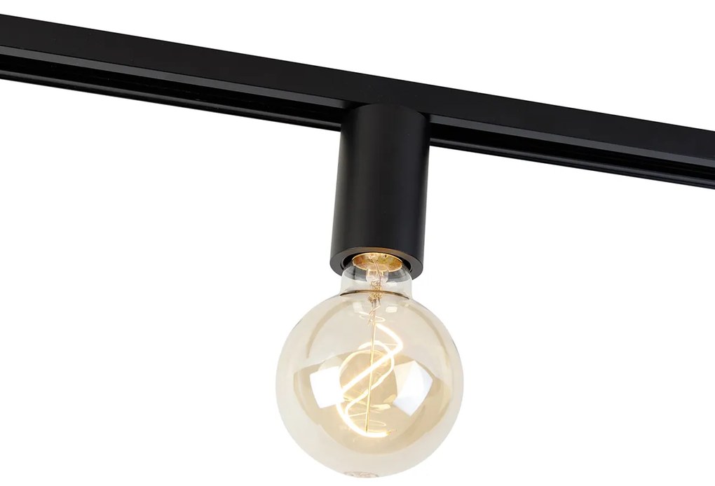 Casquilho E27 com suspensão de calha para calha monofásica preto - Iconic Jeana