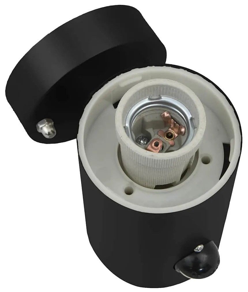 Luminária de parede externa vidaXL com sensor Aço inoxidável Preto IP4