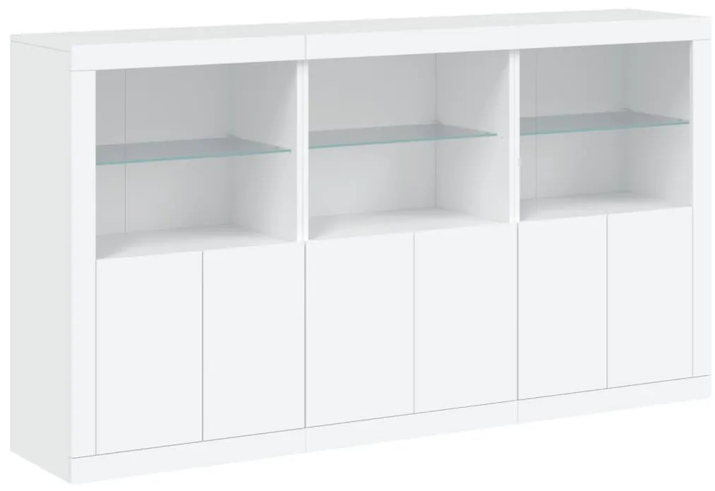Aparador com luzes LED 181,5x37x100 cm branco