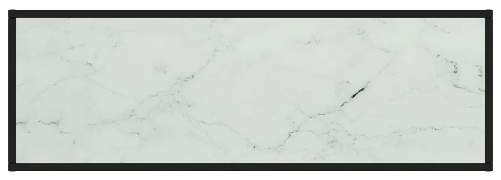 Móvel de TV 120x40x40 cm vidro mármore branco