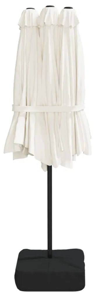 Guarda-sol com cabeça dupla 449x265 cm branco areia