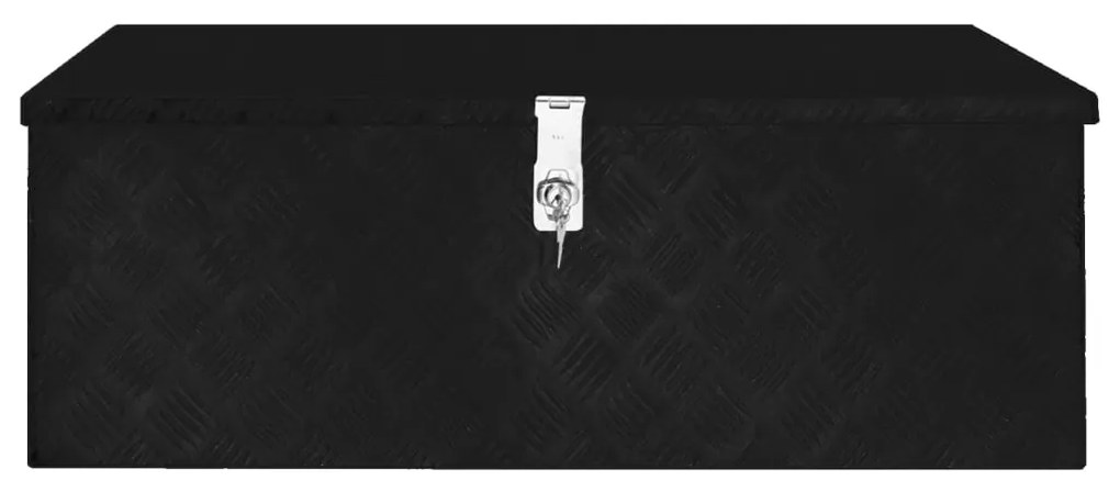 Caixa de arrumação 90x47x33,5 cm alumínio preto