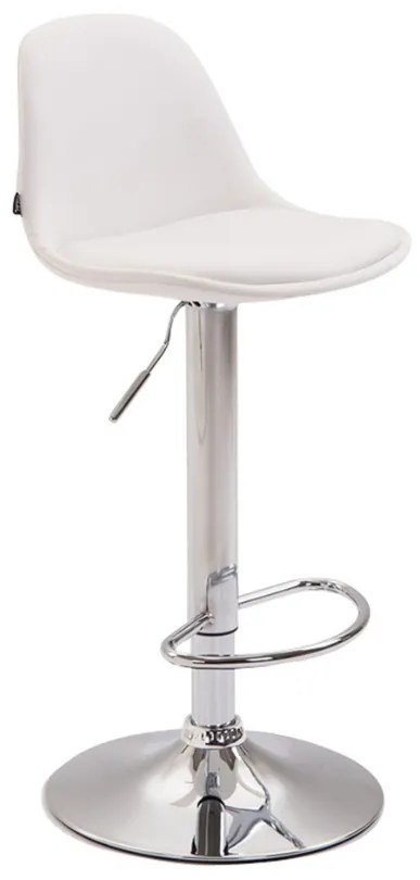 Banco de bar Kiel em couro sintético 39 x 82-104 x 43 cm Branco