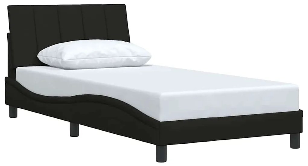 Estrutura de cama sem colchão 100x200 cm tecido preto