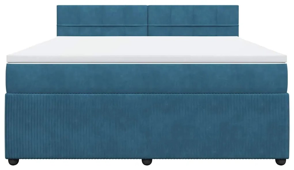 Cama com molas/colchão 180x200 cm veludo azul