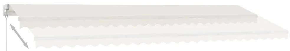 Toldo retrátil manual com LED 500x350 cm cor creme