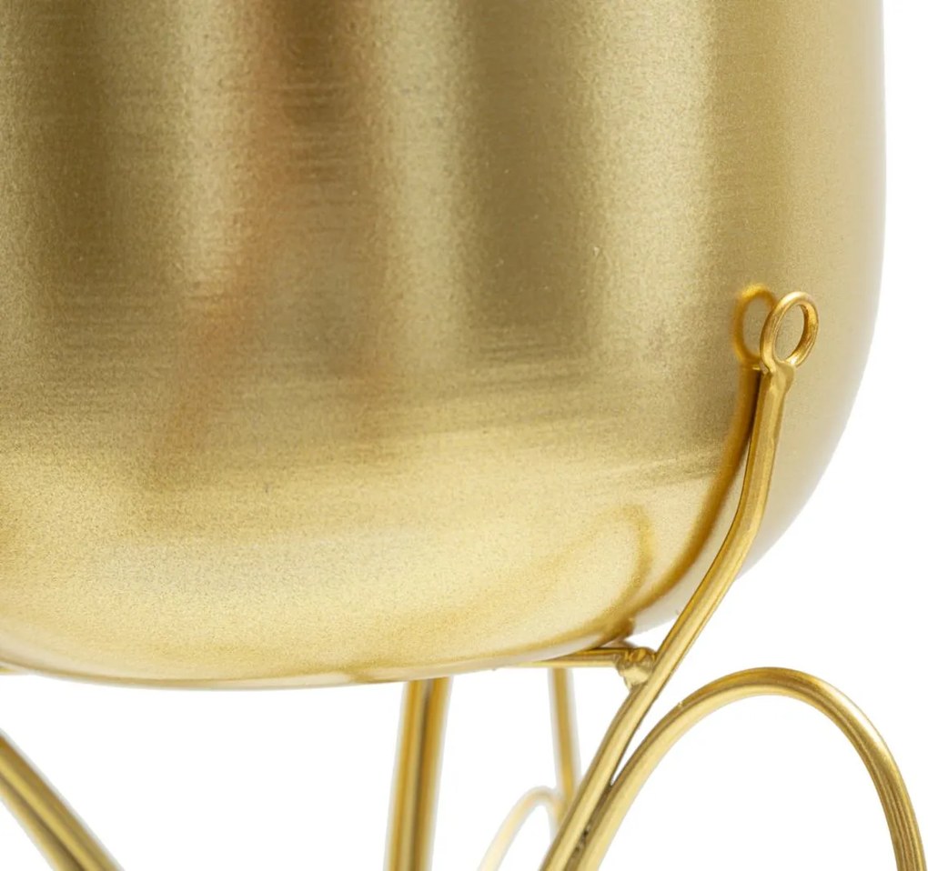 PORTA-VASOS FARFY DOURADO Ø 22X40 CM (PLANTAS NÃO INCLUIDAS)