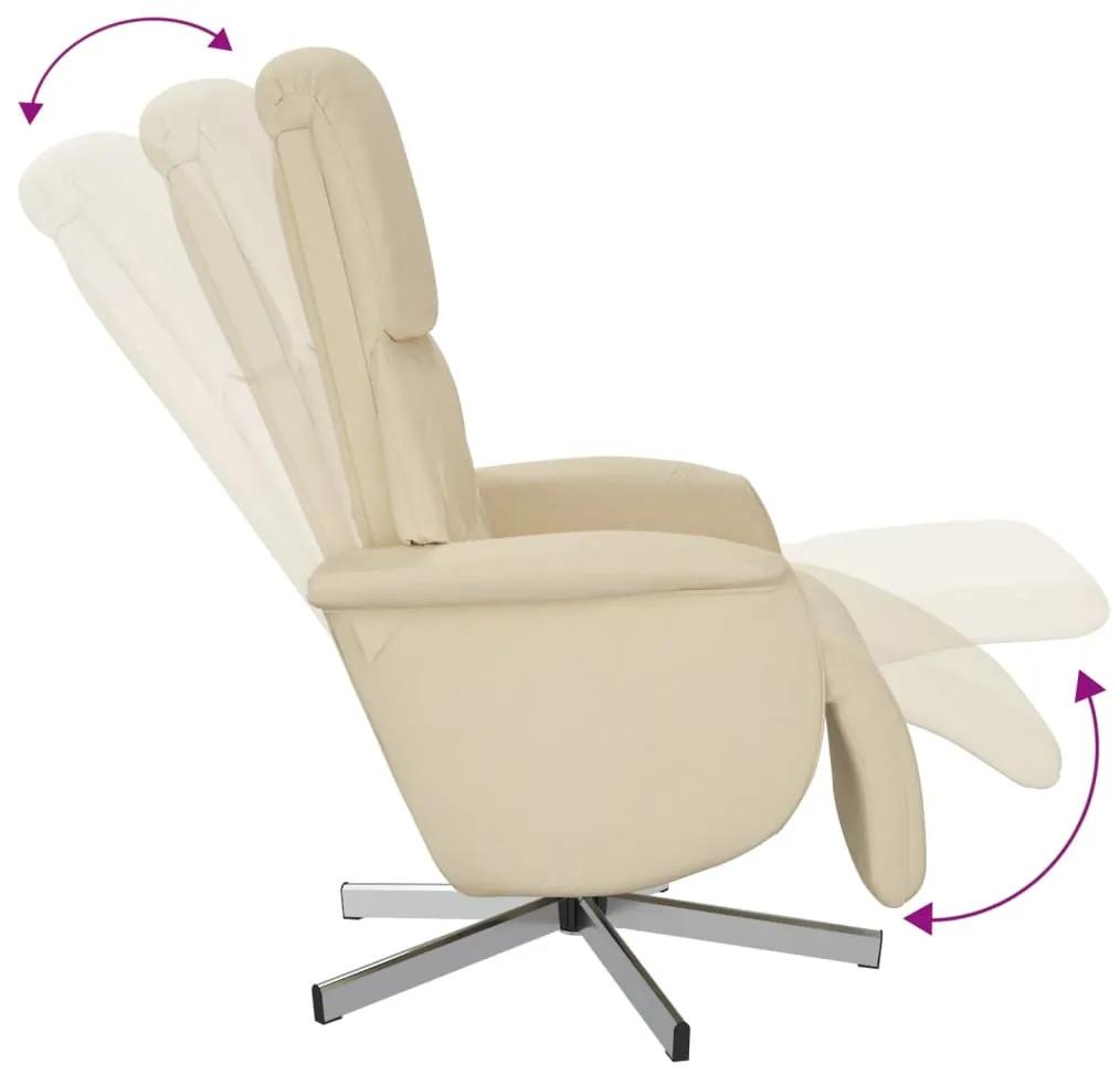 Cadeira reclinável com apoio de pés tecido creme
