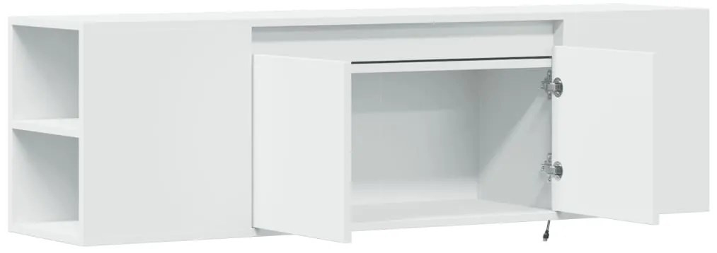 Móvel de parede para TV com luzes LED 135x31x39,5 cm branco
