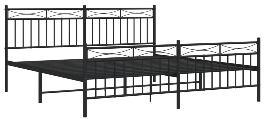 Estrutura de cama sem colchão com pés 180x200 cm preto