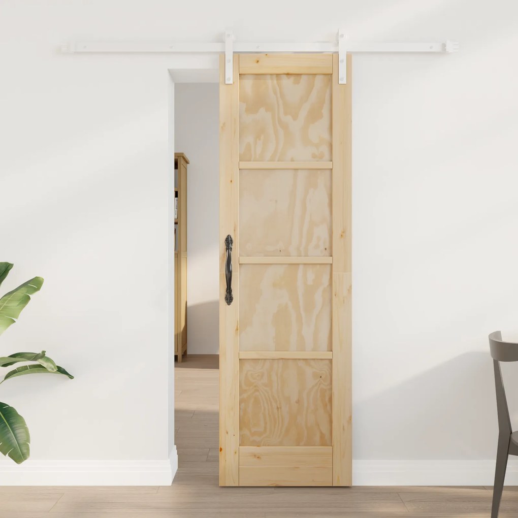 Porta Deslizante vidaXL com Conjunto de Ferragens 61x198.5 cm Madeira