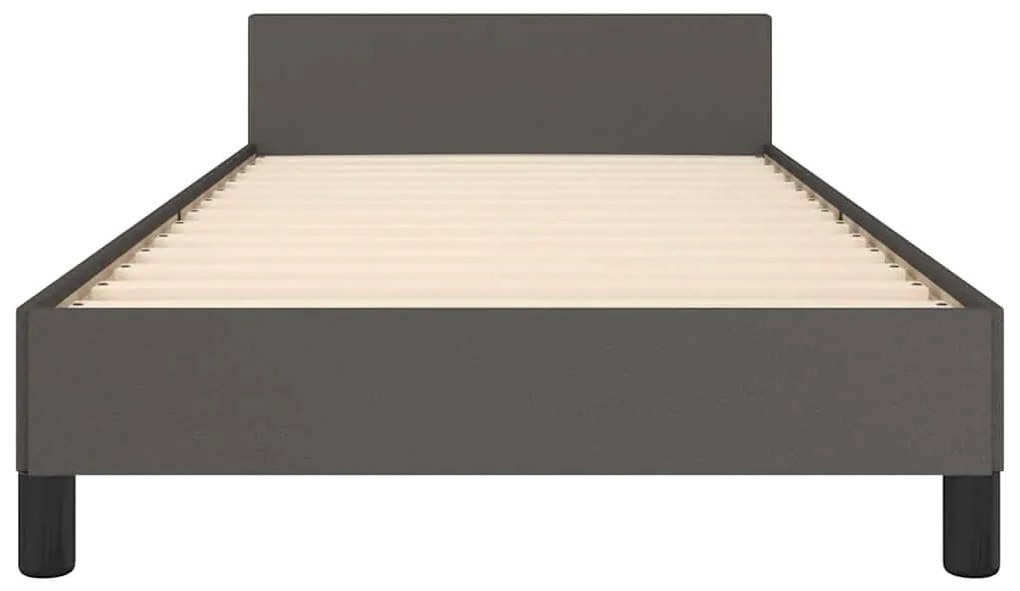 Estrutura cama c/ cabeceira sem colchão 90x190 cm cinzento