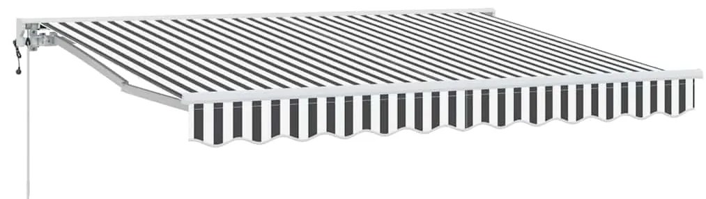 Toldo Retrátil Manual Antracite e Branco 350x200 cm
