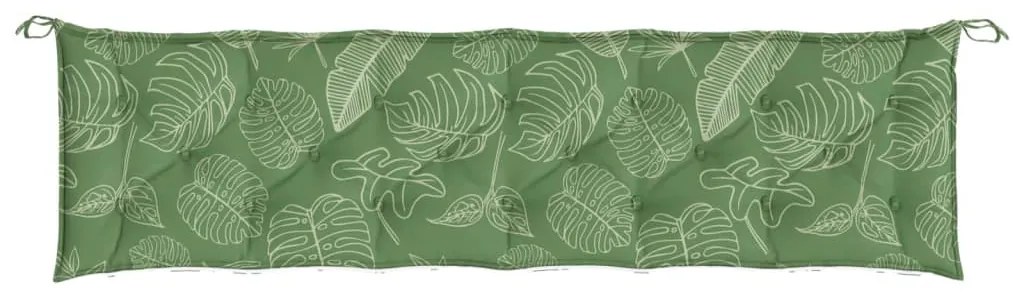 Almofadão p/ banco de jardim 200x50x7 cm tecido padrão folhas