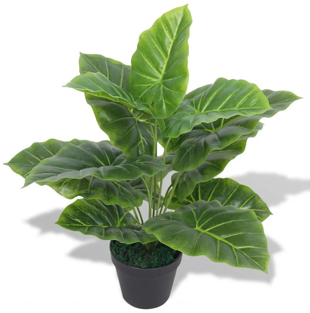 vidaXL Planta taro artificial com vaso 45 cm verde