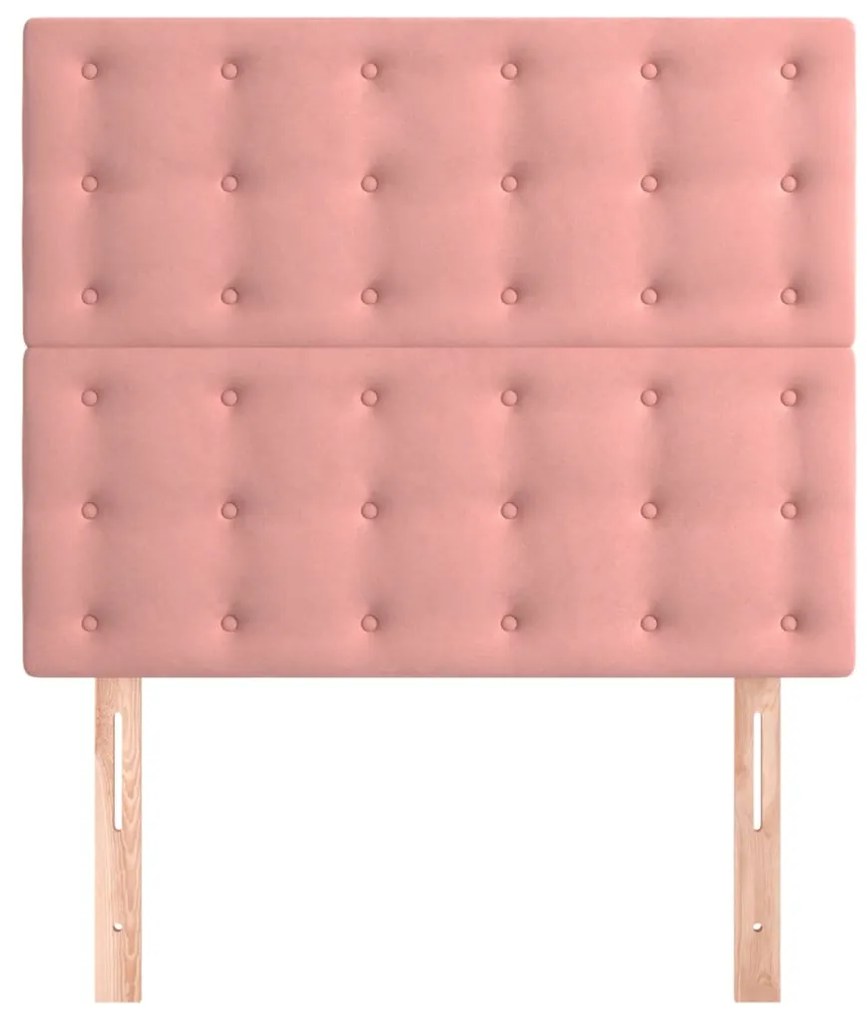 Cabeceira de cama 2 pcs veludo 80x5x78/88 cm rosa