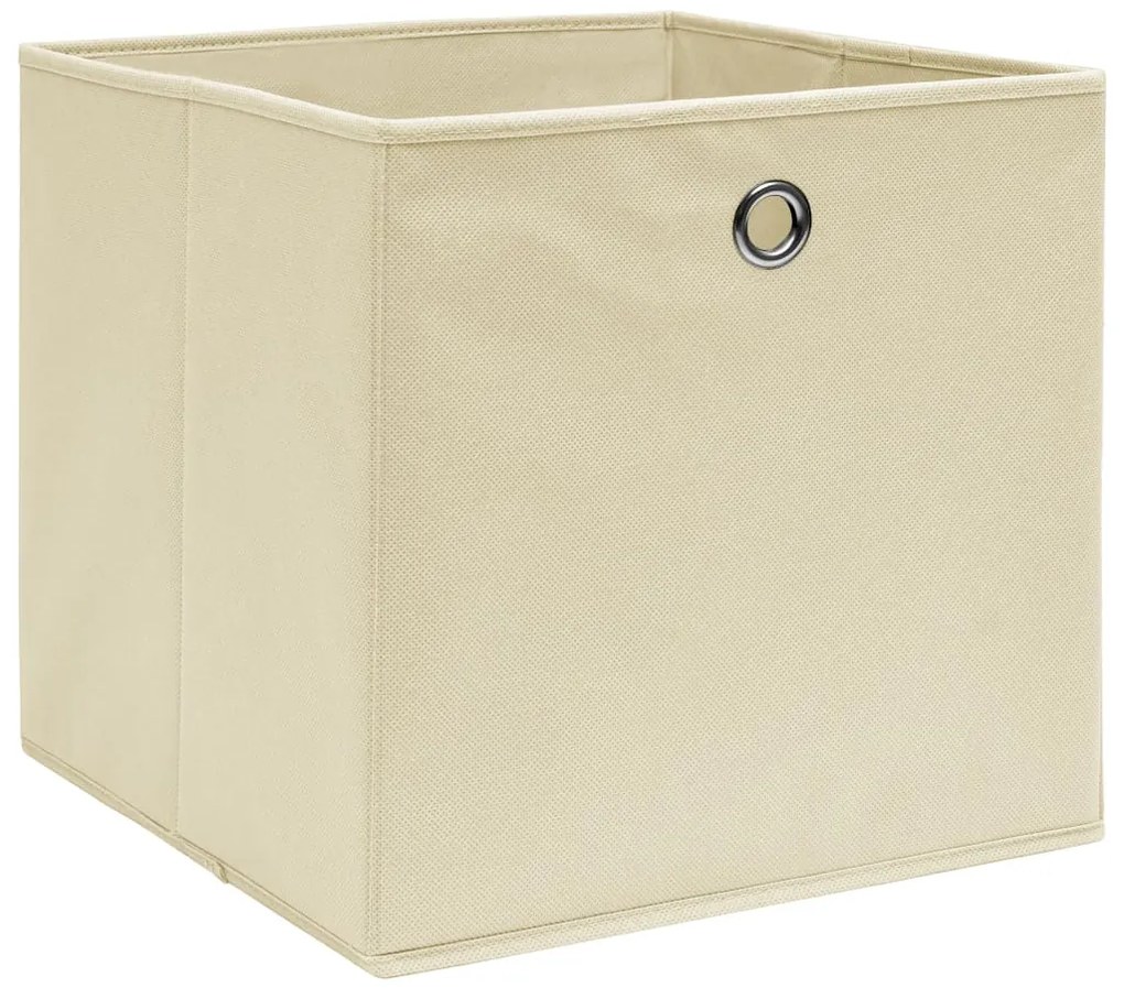 Caixas de arrumação 10 pcs 32x32x32 cm tecido creme