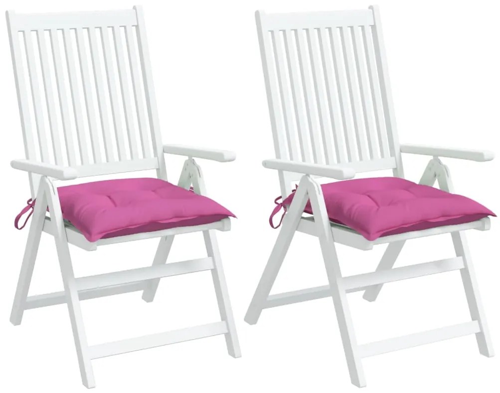 Almofadões de cadeira 2 pcs 50x50x7 cm tecido oxford rosa