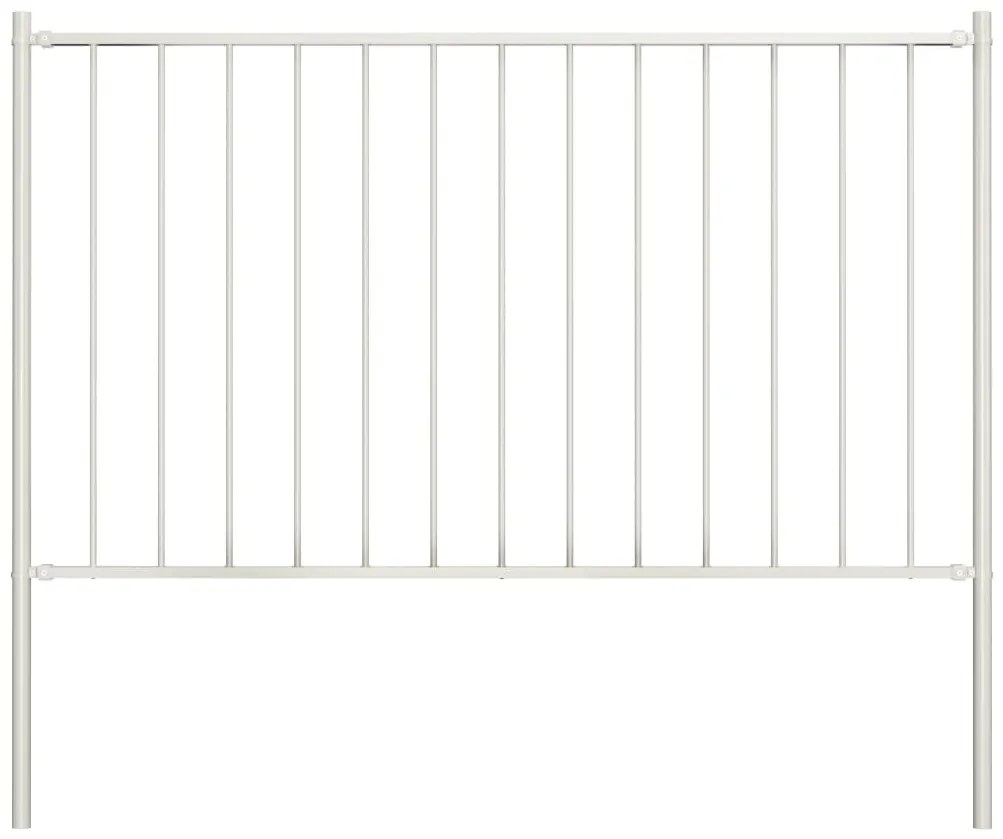 Painel vedação c/ postes aço revestido a pó 1,7x0,75 m branco