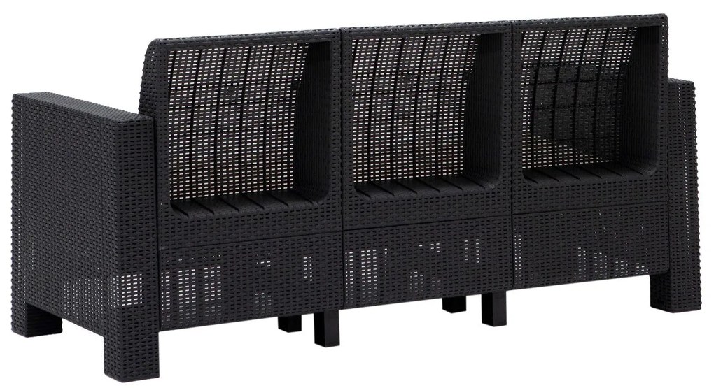 Conjunto Lounge de Jardim “Aksu” — Sofá, Poltronas e Mesa de Centro —