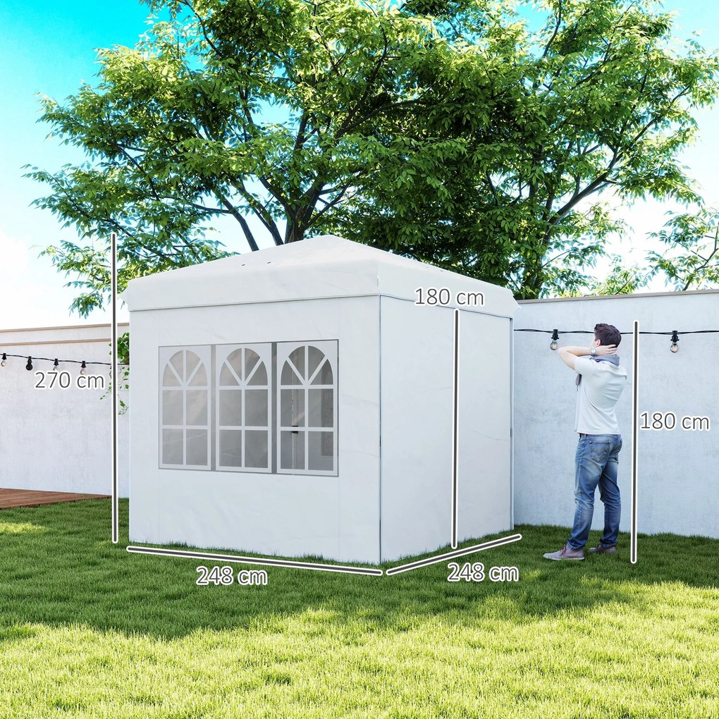 Tenda Dobrável Pop-Up Tenda 248x248x270 cm com 4 Paredes Laterais Anti