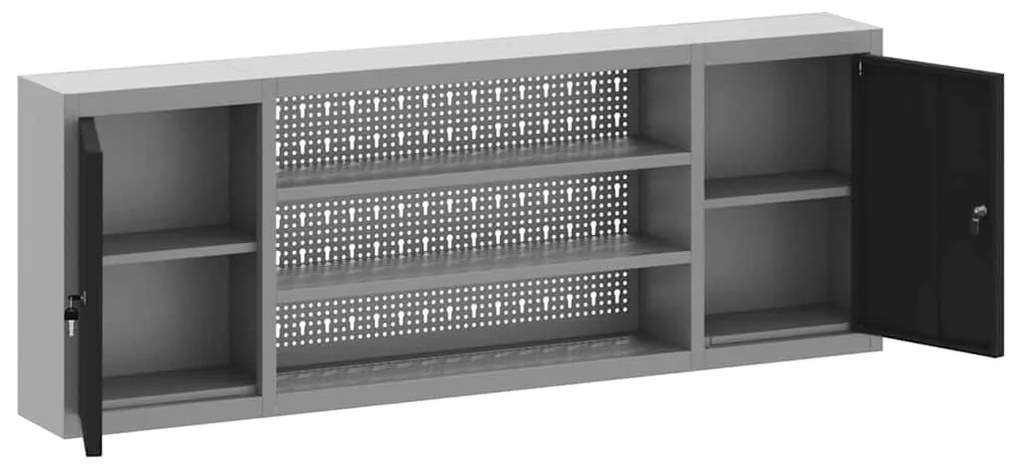 Armário para Ferramentas VidaXL Parede com Painel de Ferramentas Preto