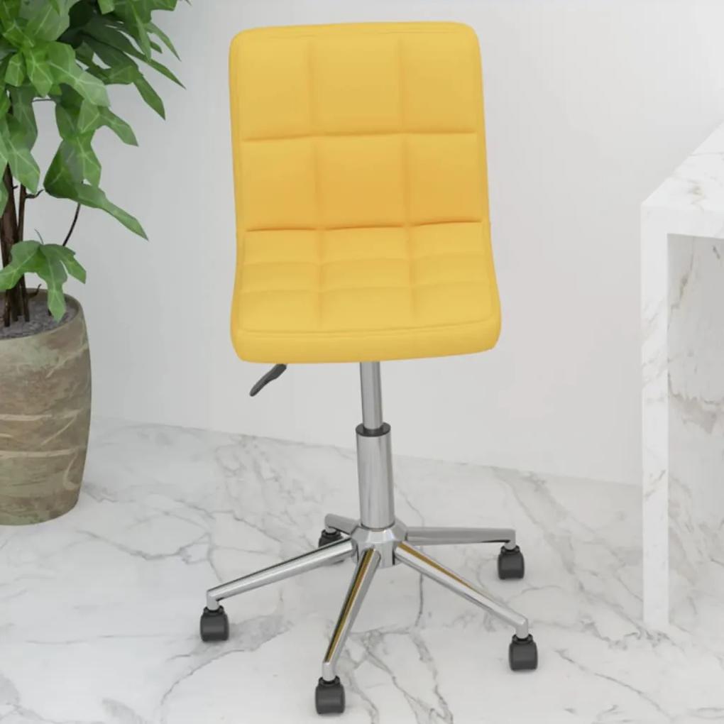 334444 vidaXL Cadeira de escritório giratória tecido amarelo mostarda