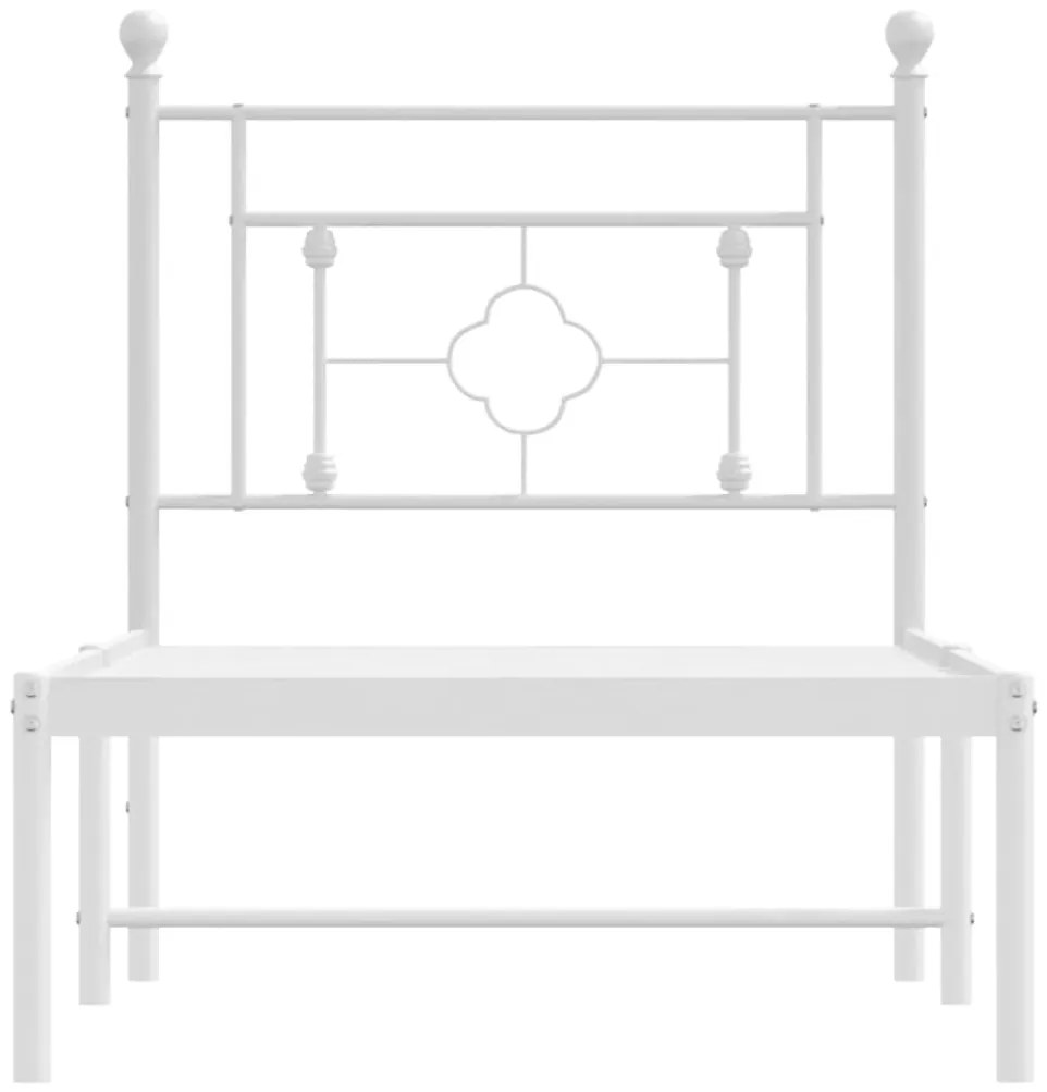 Estrutura de cama com cabeceira 80x200 cm metal branco