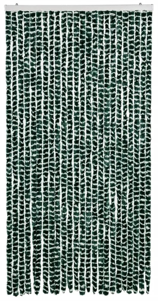 Cortina anti-insetos 100x200 cm chenille verde e branco