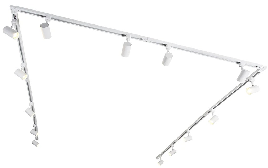 LED Sistema de calhas inteligente monofásico com 14 focos brancos incl. Wifi GU10 - Jeana Moderno
