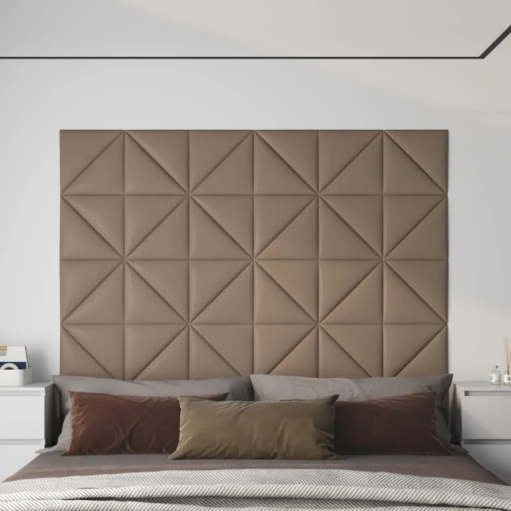 Painel parede 12pcs 30x30cm couro artificial 0,54 m² cappuccino