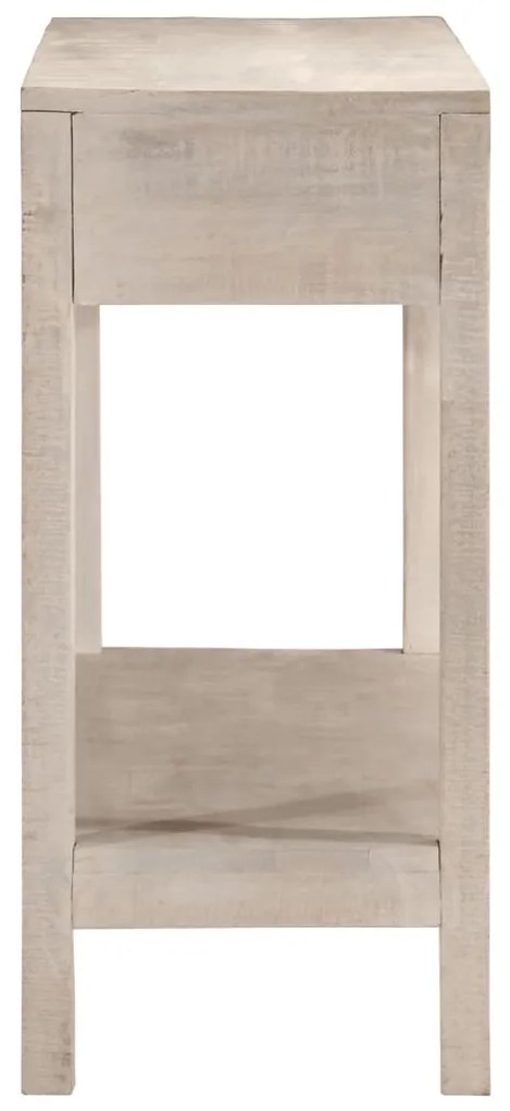Mesa consola 110x35x75 cm madeira de mangueira maciça branco