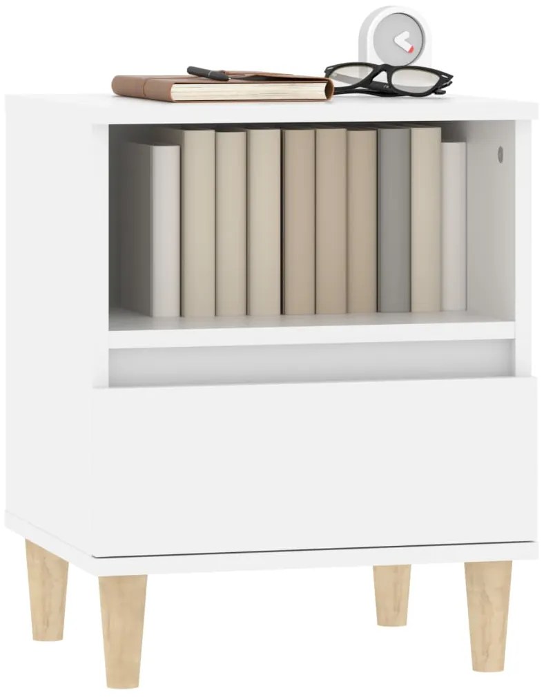Mesas de cabeceira 2 pcs 40x35x50 cm branco