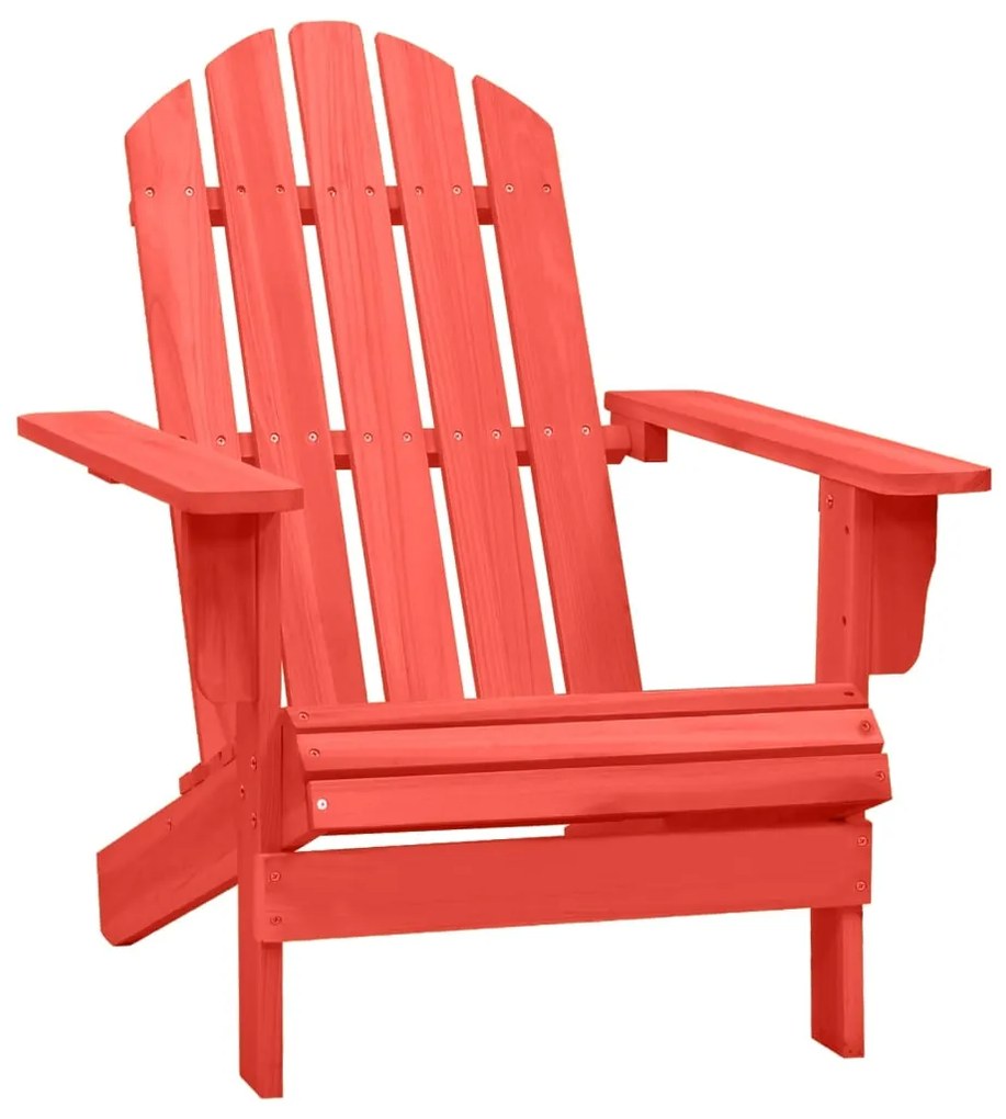 vidaXL Cadeira Adirondack para jardim abeto maciço vermelho